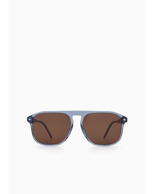 Giorgio Armani Eckige Sonnenbrille in Blue für Herren