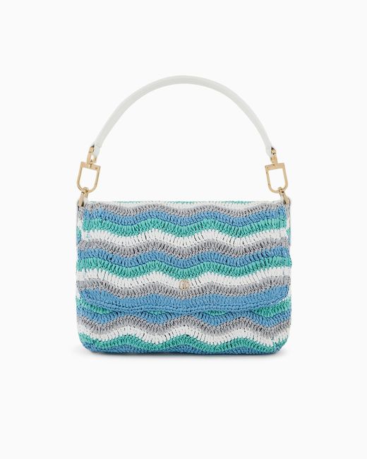 Giorgio Armani Blue La Prima Soft Small Baguette Bag