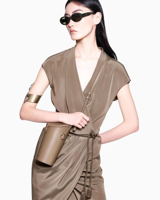 Giorgio Armani Natural Silk Blend Crepe Dress