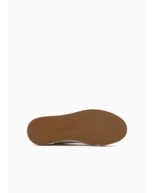 Giorgio Armani White Nappa-leather Sneakers