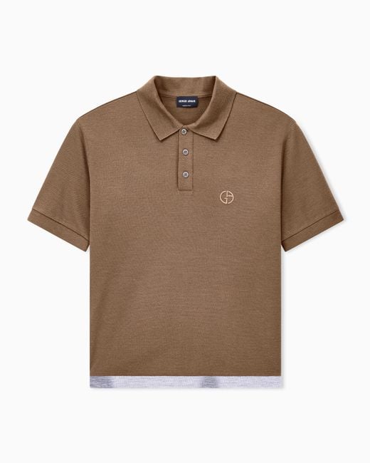 Giorgio Armani Brown Polo Shirt Regular Fit for men