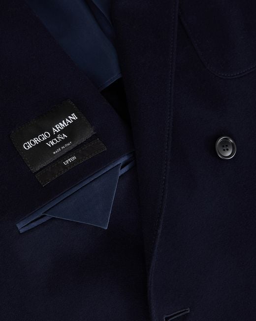 Giorgio Armani Blue Vicuña Double-Breasted Jacket for men