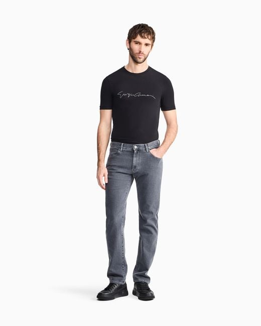 Giorgio Armani Blue Five-Pocket, Regular-Fit Trousers for men