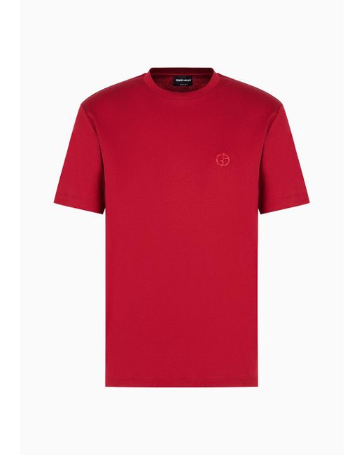 Giorgio Armani Cotton-interlock T-shirt With Embroidered Logo for men