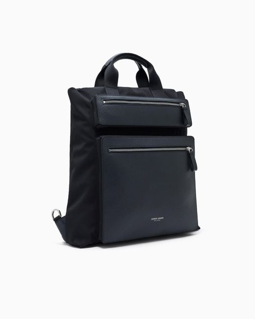 Giorgio Armani Black Convertible Shopper Bag for men