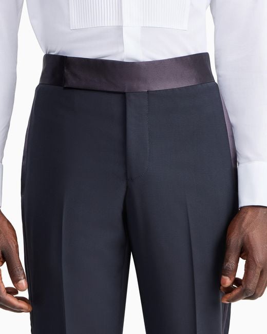 Giorgio Armani Blue Pure Wool, Half-Canvassed, Slim-Fit Tuxedo From The Soho Line for men