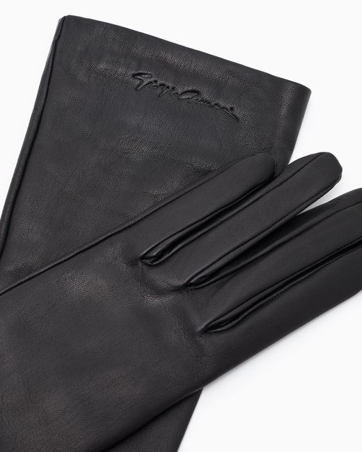 Giorgio Armani Black Long Nappa-Leather Gloves