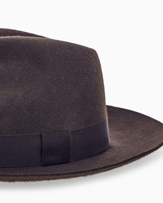 Giorgio Armani Blue Classic Felt Hat for men
