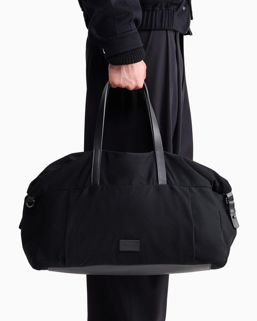Giorgio Armani Black Holdall Weekender for men