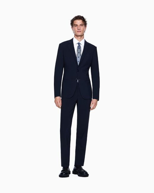 Giorgio Armani Blue Asv Soho Line Single-Breasted Suit for men