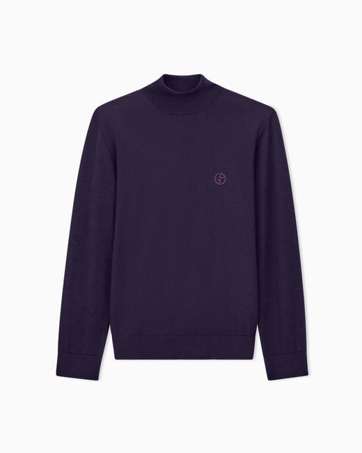 Giorgio Armani Blue Slim-Fit Sweater for men