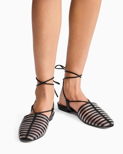 Giorgio Armani White Leather Sandals