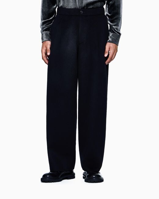Giorgio Armani Blue One-Pleat Trousers for men