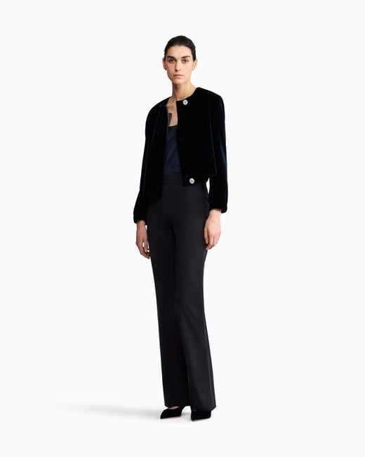 Giorgio Armani Blue Double Crepe Trousers