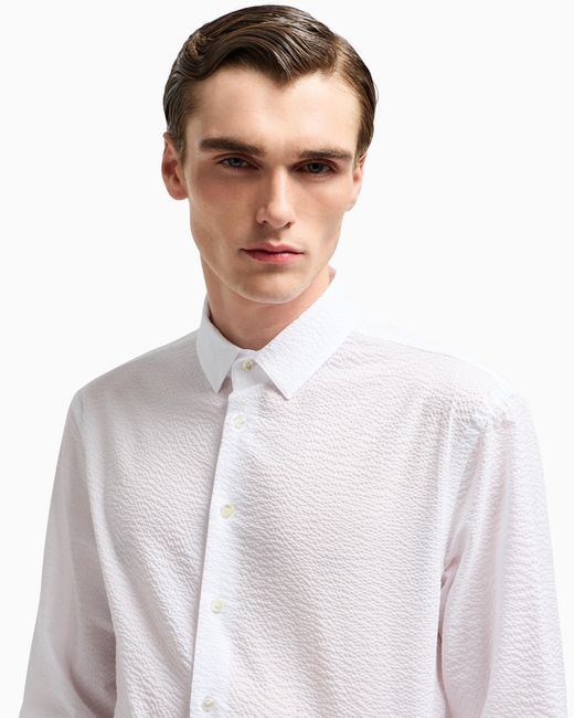 Camicia Regular Fit di Giorgio Armani in White da Uomo
