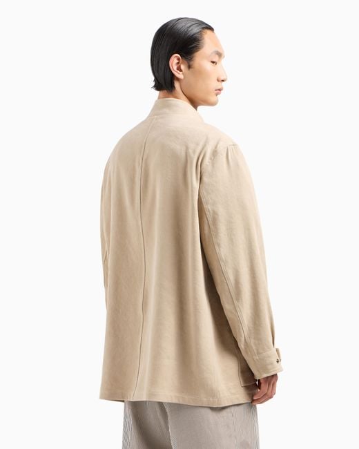 Abrigo De Cáñamo Y Algodón Giorgio Armani de hombre de color Natural