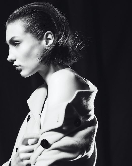 Giorgio Armani White Double-Breasted Cashmere Double Cloth Coat