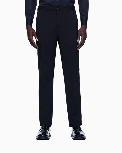 Giorgio Armani Black Straight Leg Trousers for men