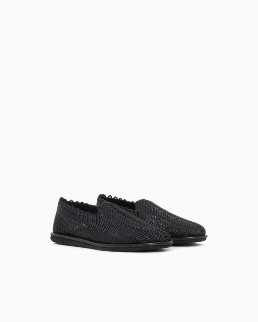 Giorgio Armani White Loafers With Cornely Embroidery for men