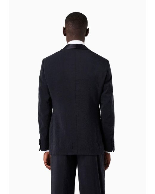 Giorgio Armani Blue Soho Line Silk-blend Tuxedo Jacket for men