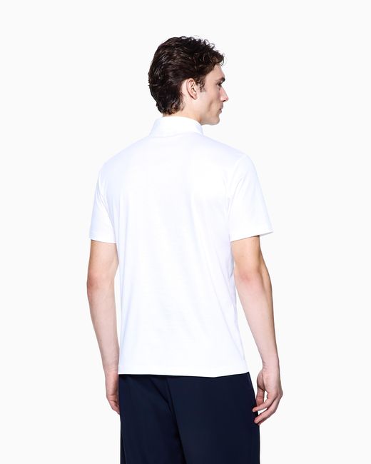 Giorgio Armani White Interlock Polo for men