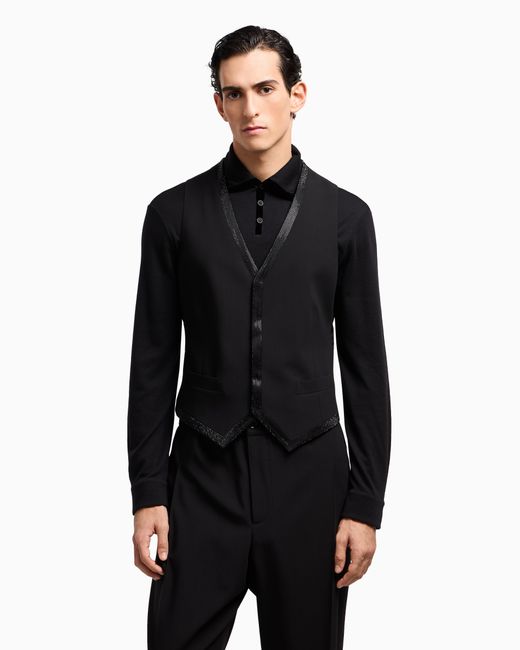 Giorgio Armani Black Giorgio's Single-Breasted Waistcoat for men