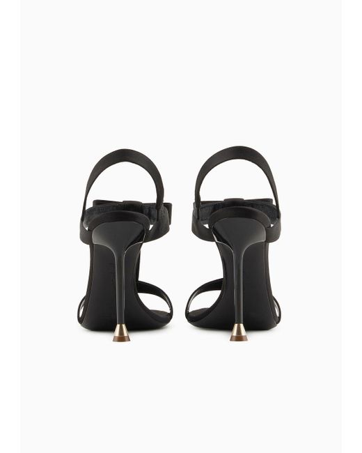 Giorgio Armani White T-bar-sandalen Mit Schleife, Gefertigt Aus Gebürstetem Leder