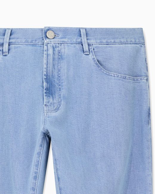 Giorgio Armani Blue Five-Pocket, Regular-Fit, Stretch Cotton-Denim Trousers for men