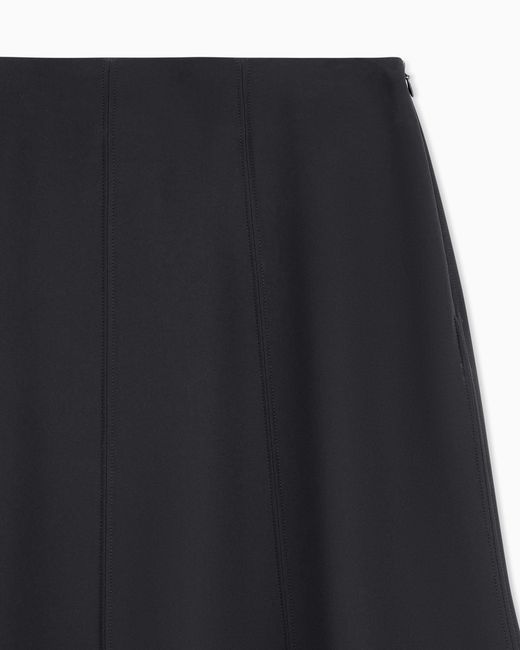 Giorgio Armani Black Silk Midi Skirt