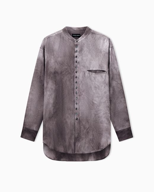 Giorgio Armani Purple Silk Shirt for men