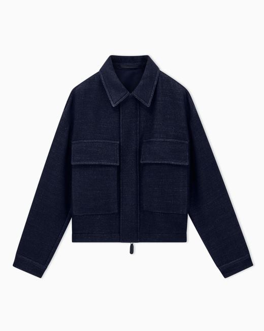 Giorgio Armani Blue Blouson Jacket Regular Fit for men