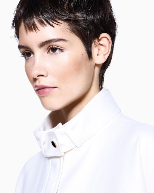 Giorgio Armani White Virgin Wool Pea Coat