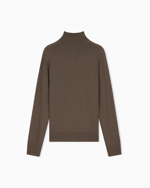 Giorgio Armani Brown Slim-Fit Sweater for men
