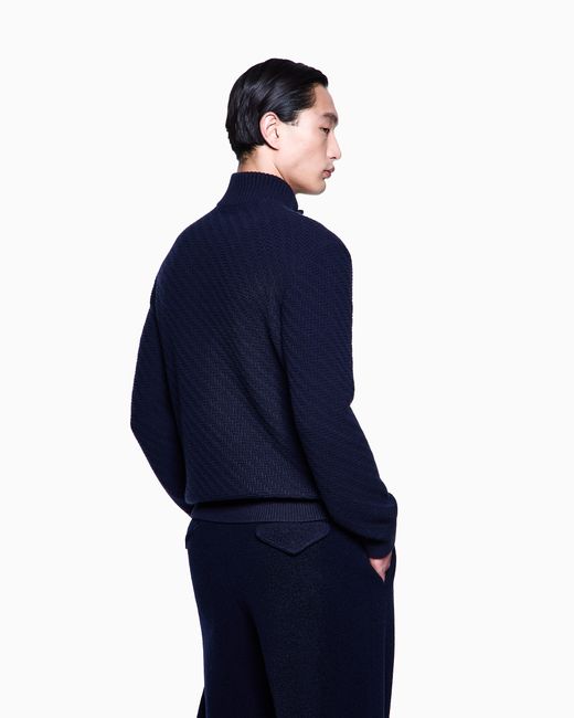 Maglia A Collo Alto di Giorgio Armani in Blue da Uomo