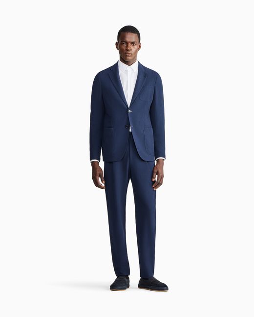 Giorgio Armani White Regular Fit Cotton Seersucker Shirt for men
