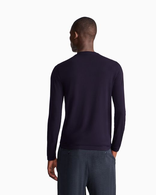 Giorgio Armani Blue Long Sleeve Jumper for men