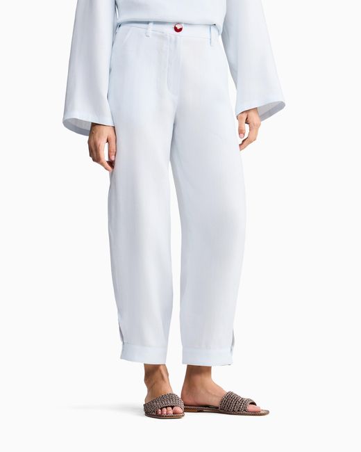 Giorgio Armani Blue Hemp Trousers