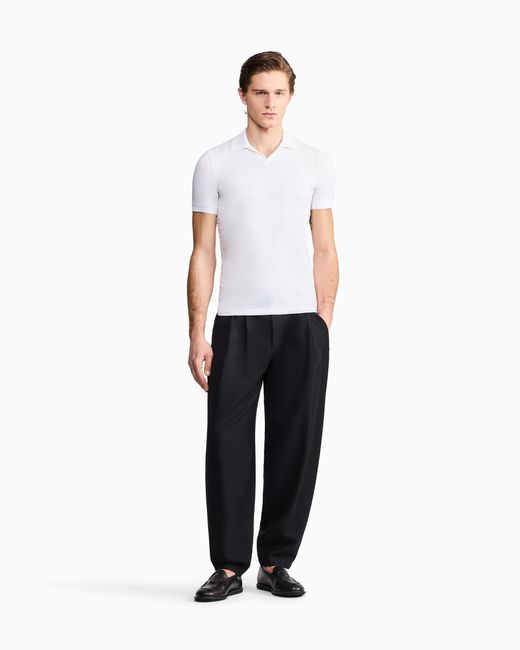 Giorgio Armani White Stretch Polo for men