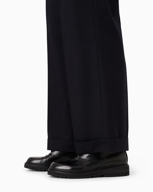 Giorgio Armani Asv Doppelreihiges Kleid Der Royal Line Aus Schurwollfstoff in Blue für Herren