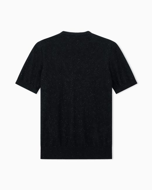 Giorgio Armani Black Oversized Sweater Giorgio's Cashmere And Silk Reverse Stitch for men
