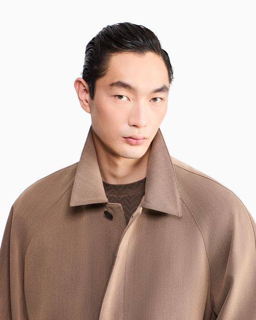 Giorgio Armani Brown Oversized Fit Trench Coat for men