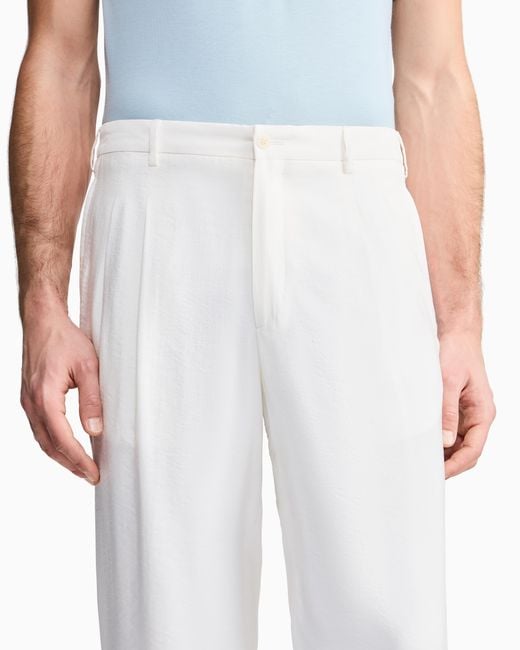 Giorgio Armani White Two-Dart Trousers for men