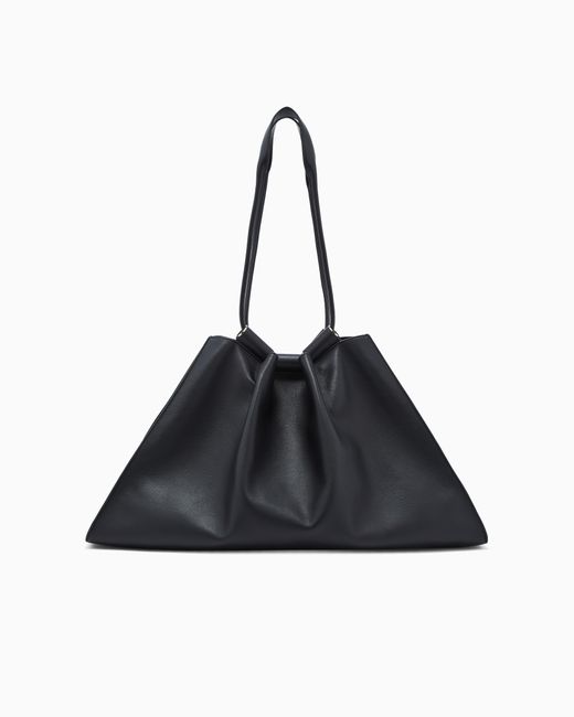 Giorgio Armani Black Large Nappa Leather Shopper