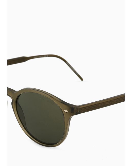 Giorgio Armani Green Panto Asian-fit Sunglasses for men