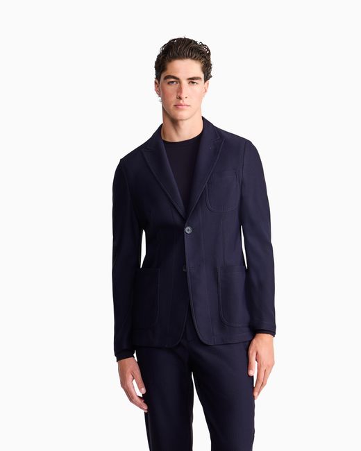 Giorgio Armani Blue Single-Breasted Jacket for men