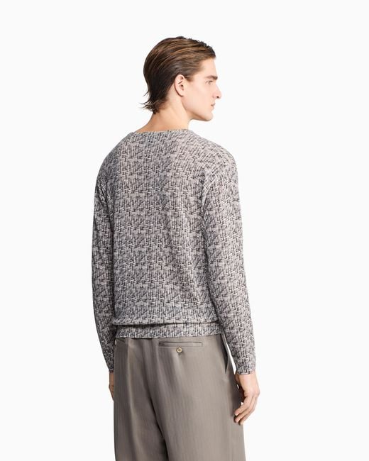 Pull Ras-Du-Cou En Cachemire Imprimé Giorgio Armani pour homme en coloris Gray