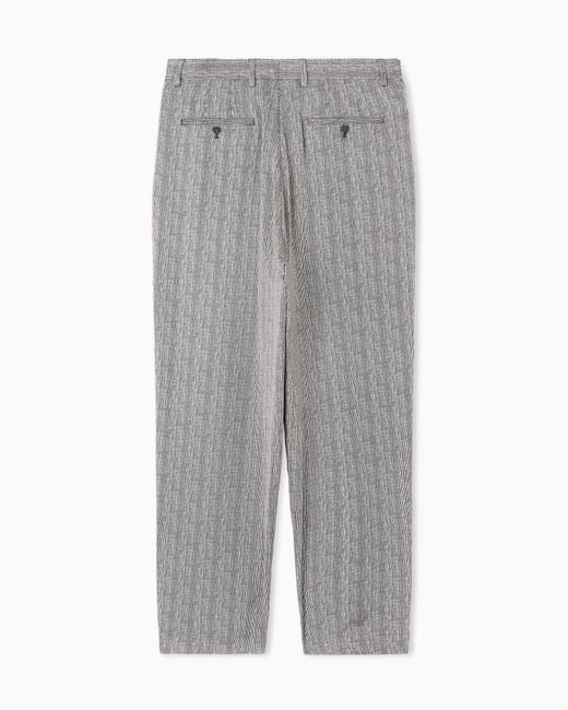 Giorgio Armani Gray Single-Pleat Trousers for men
