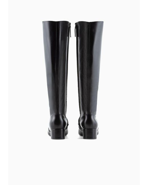 Giorgio Armani Black Heeled, Nappa-leather Boots