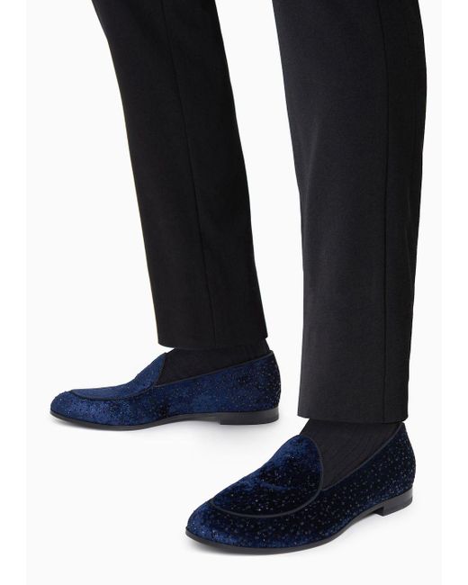 Loafers Giorgio Armani pour homme en coloris Blue