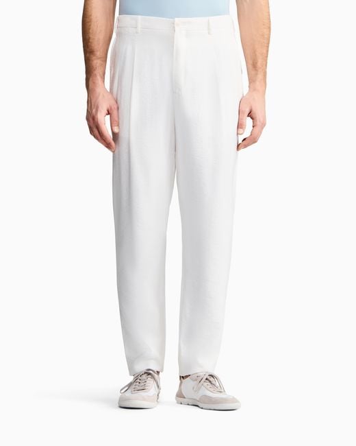 Giorgio Armani White Two-Dart Trousers for men